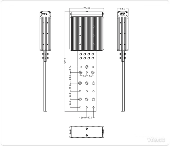 1000A、1500A、2000A刀片式SP變頻功率傳感器外形尺寸(單位：mm)