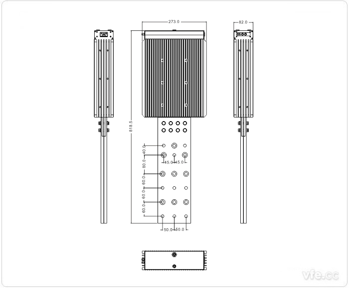 2500A、3000A、3500A刀片式SP變頻功率傳感器外形尺寸(單位：mm)